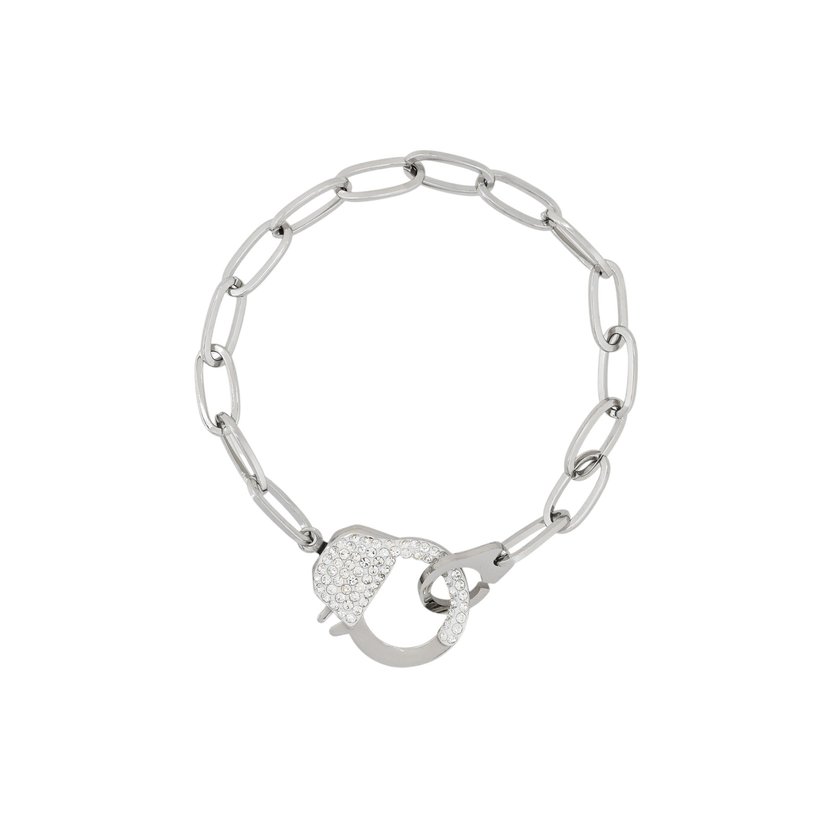 Glamour bracelet with links and handcuffs