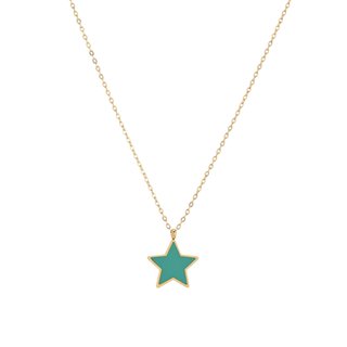 Collar en acero estrella verde GB