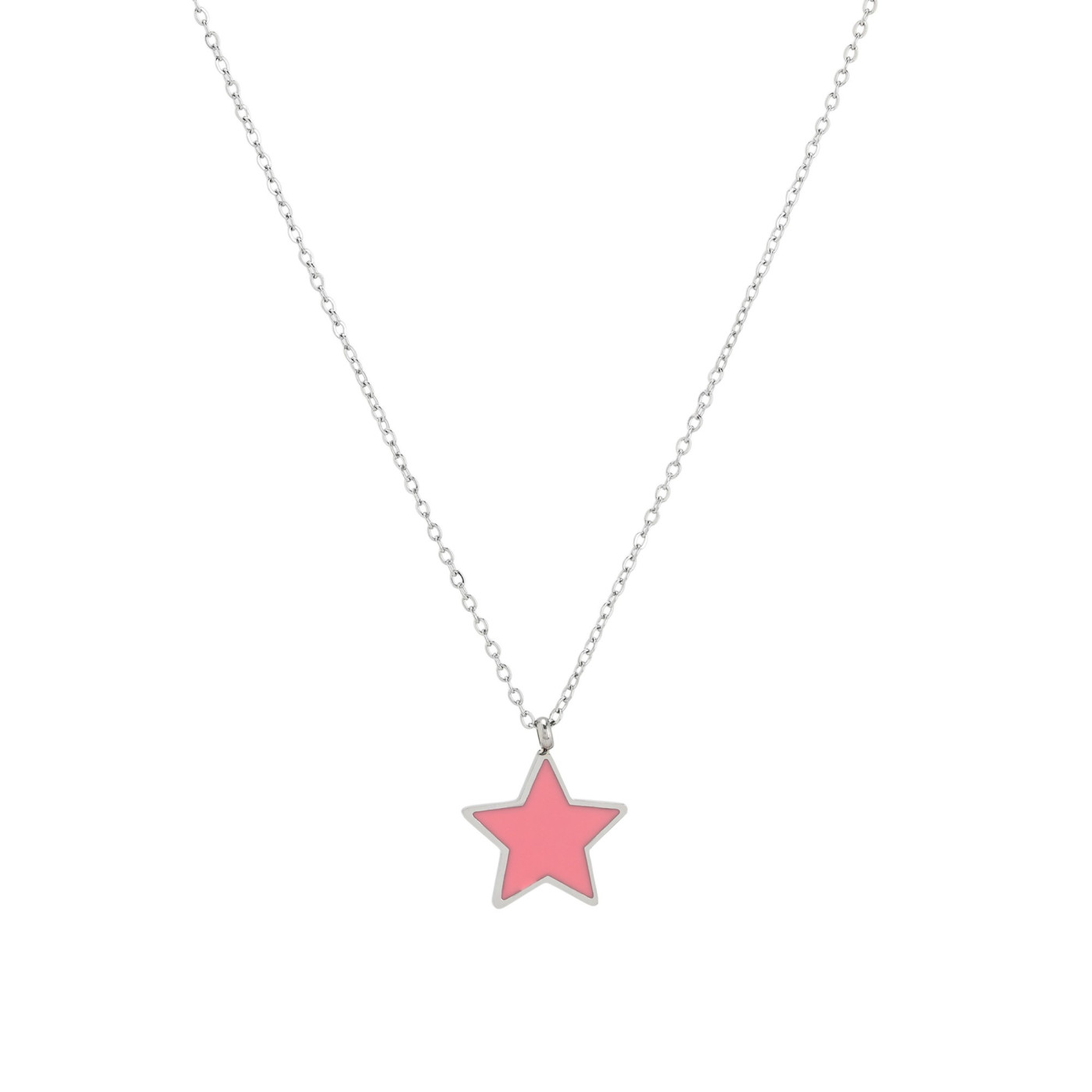 Collana d\'acciaio stella rosa GB