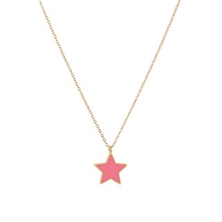 Collar en acero estrella rosa GB