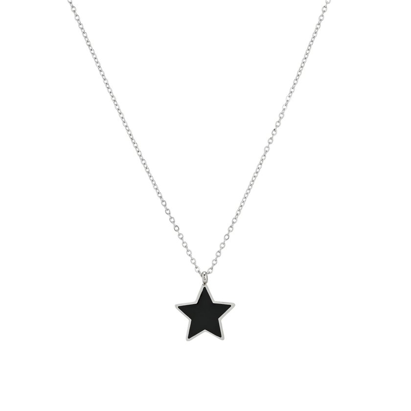 Collana in acciaio stella nera GB