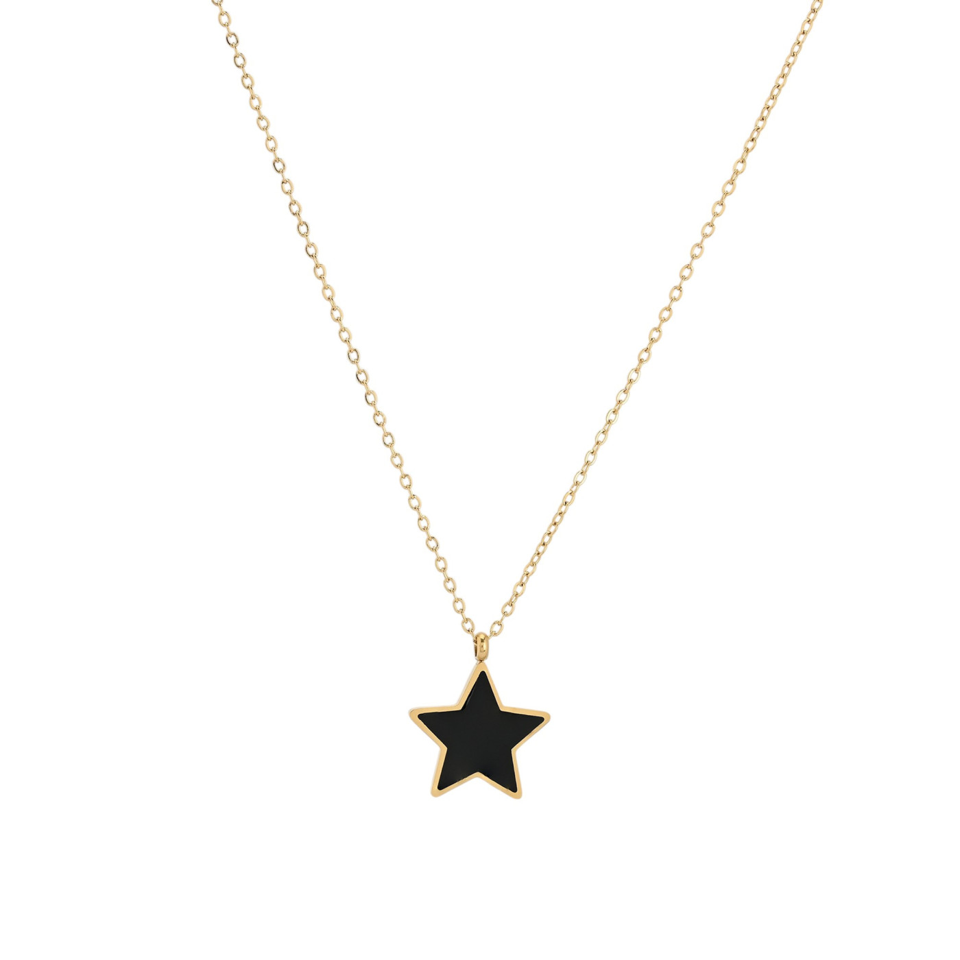 Colar em aço estrela preta GB