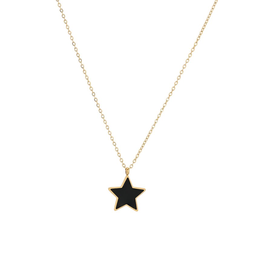 Collar en acero estrella negra GB