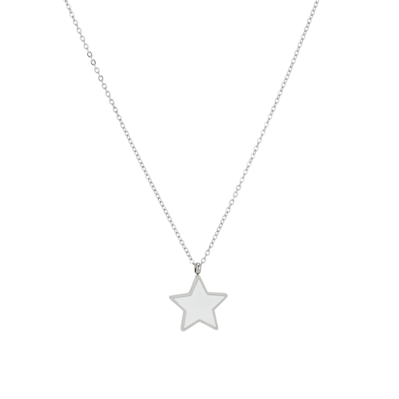 Collar en acero estrella blanca GB