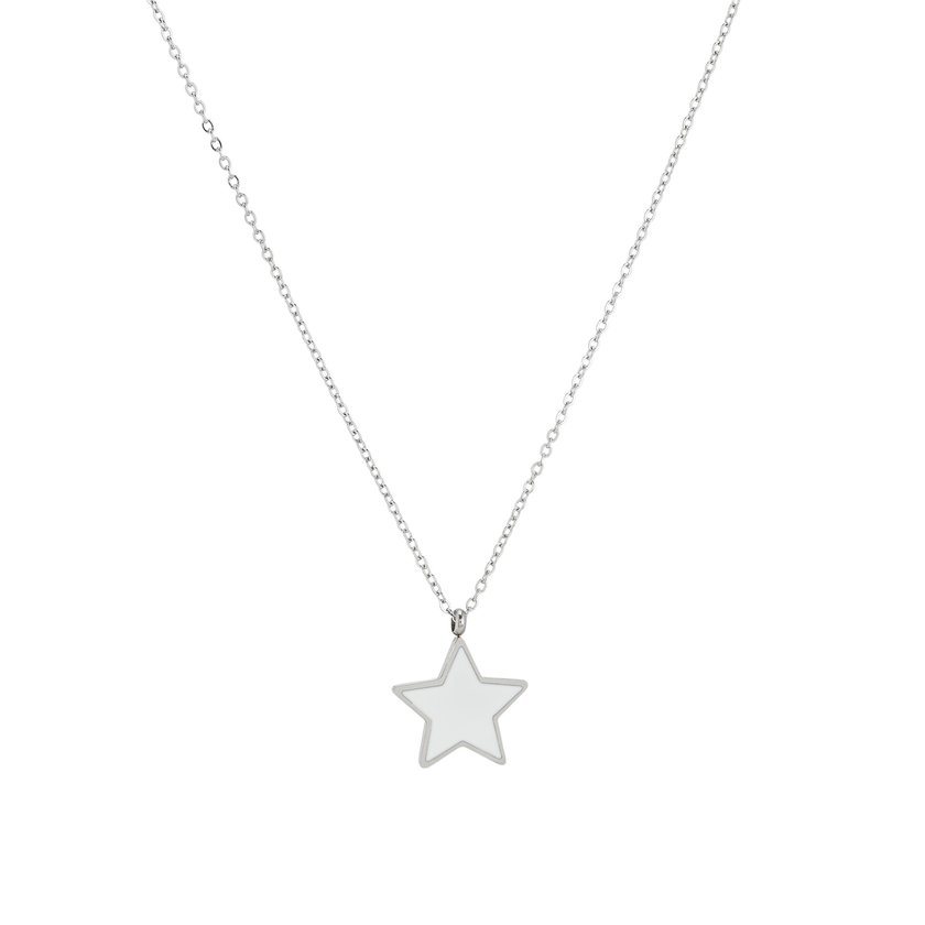 Collar en acero estrella blanca GB