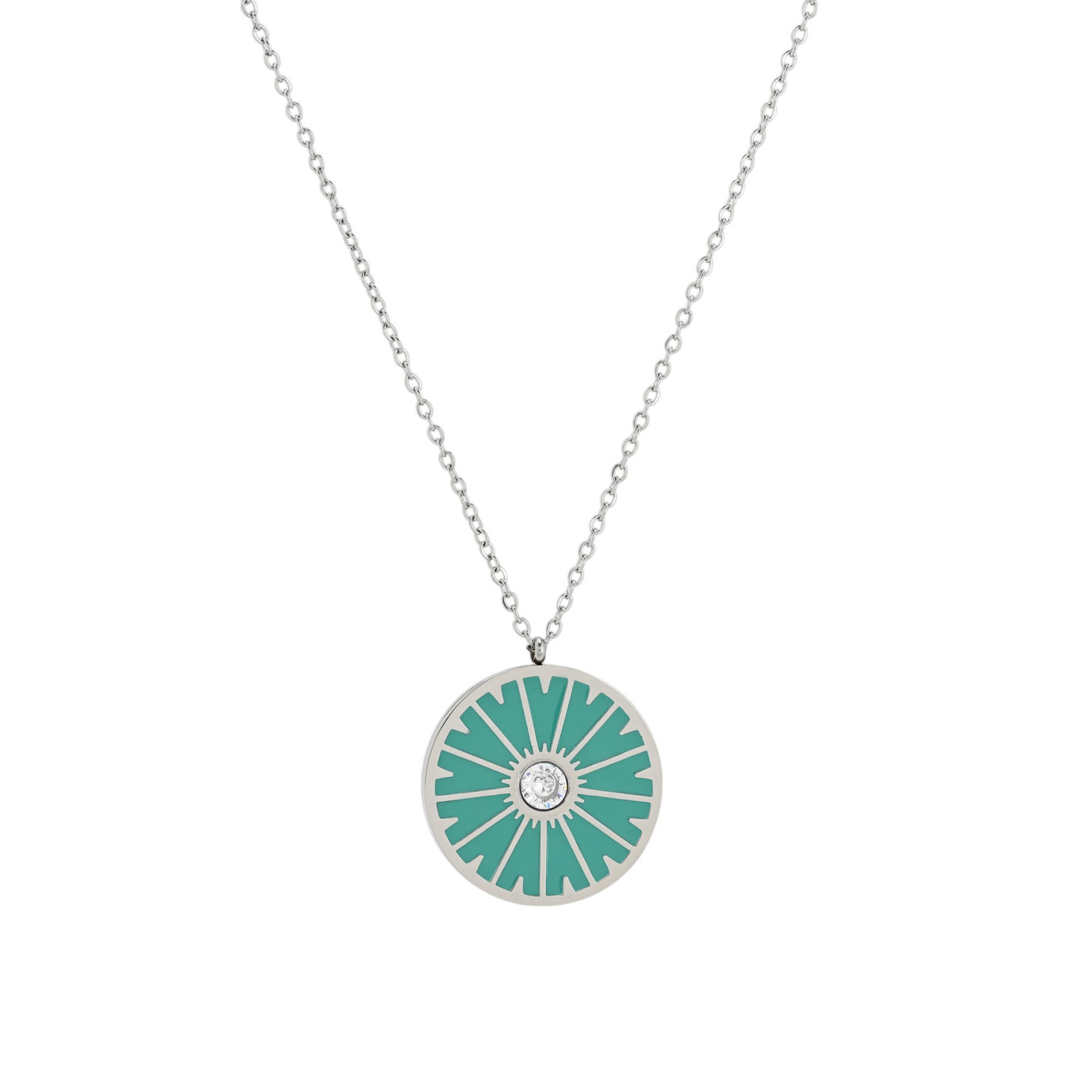 Collar en acero rueda verde GB