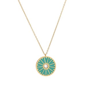 Collar en acero rueda verde GB