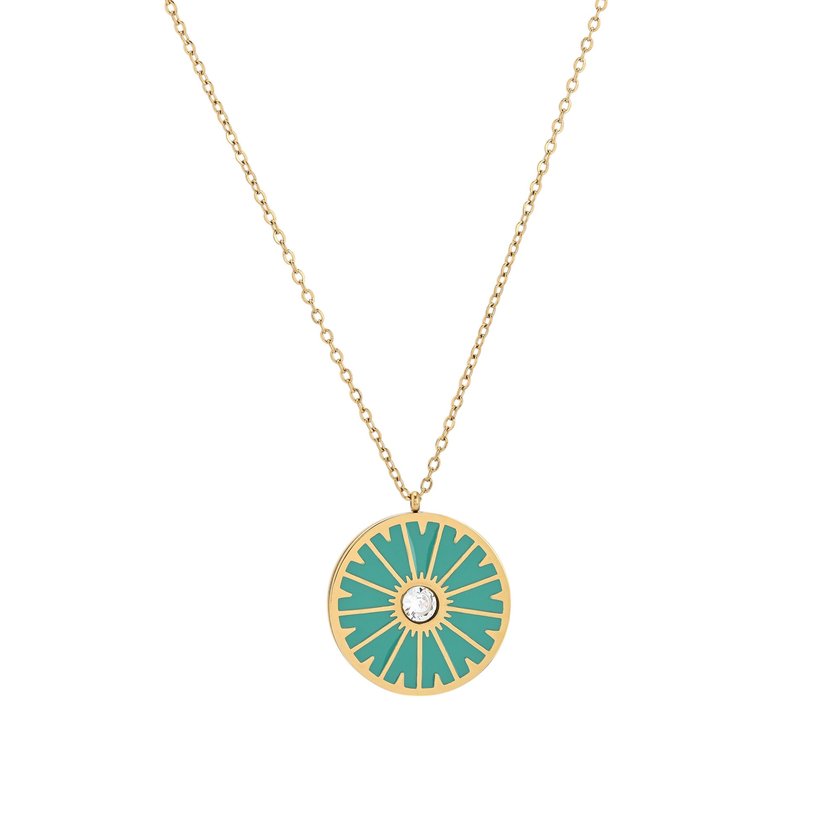 Collar en acero rueda verde GB