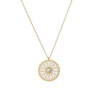 Collar en acero rueda blanco GB