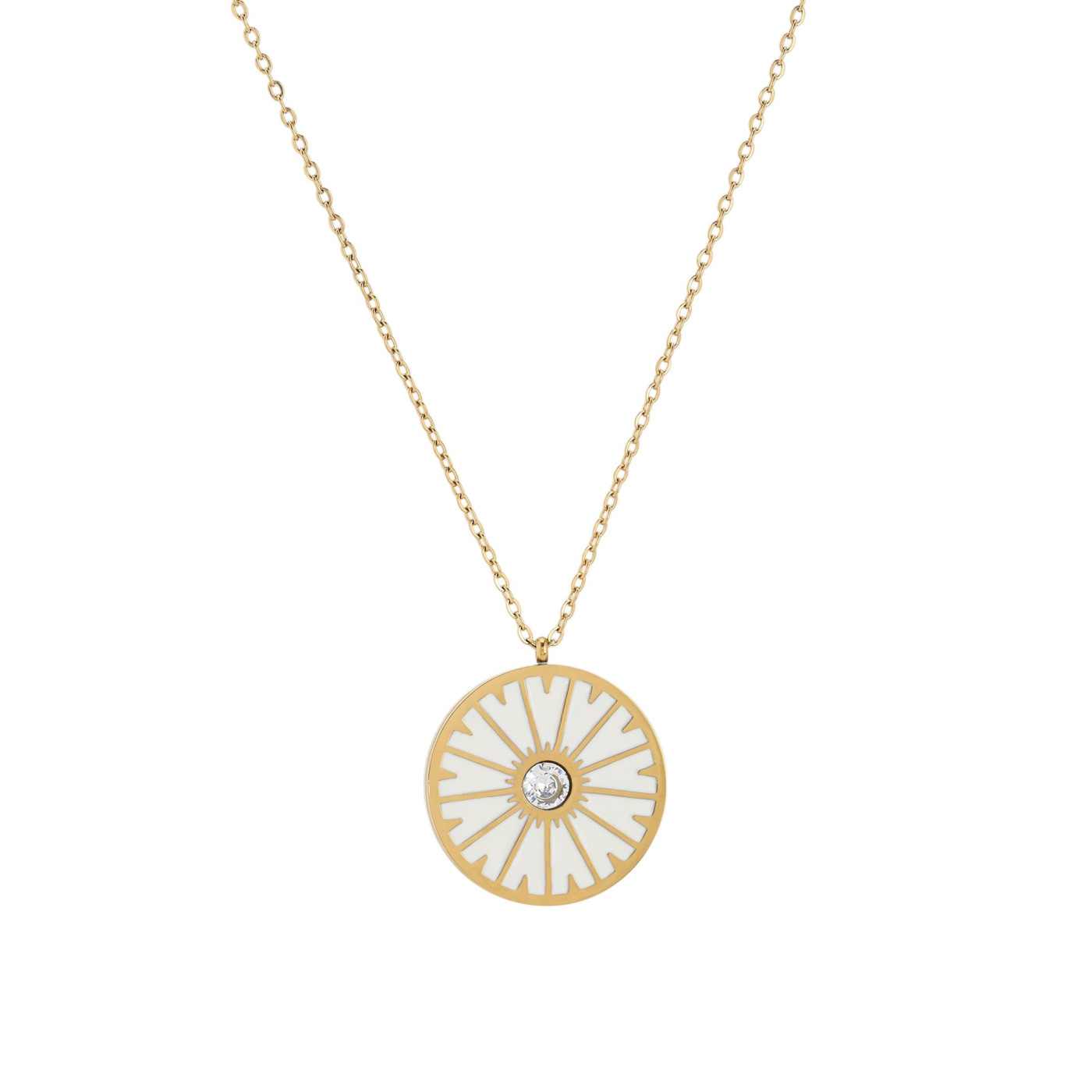 Collar en acero rueda blanco GB