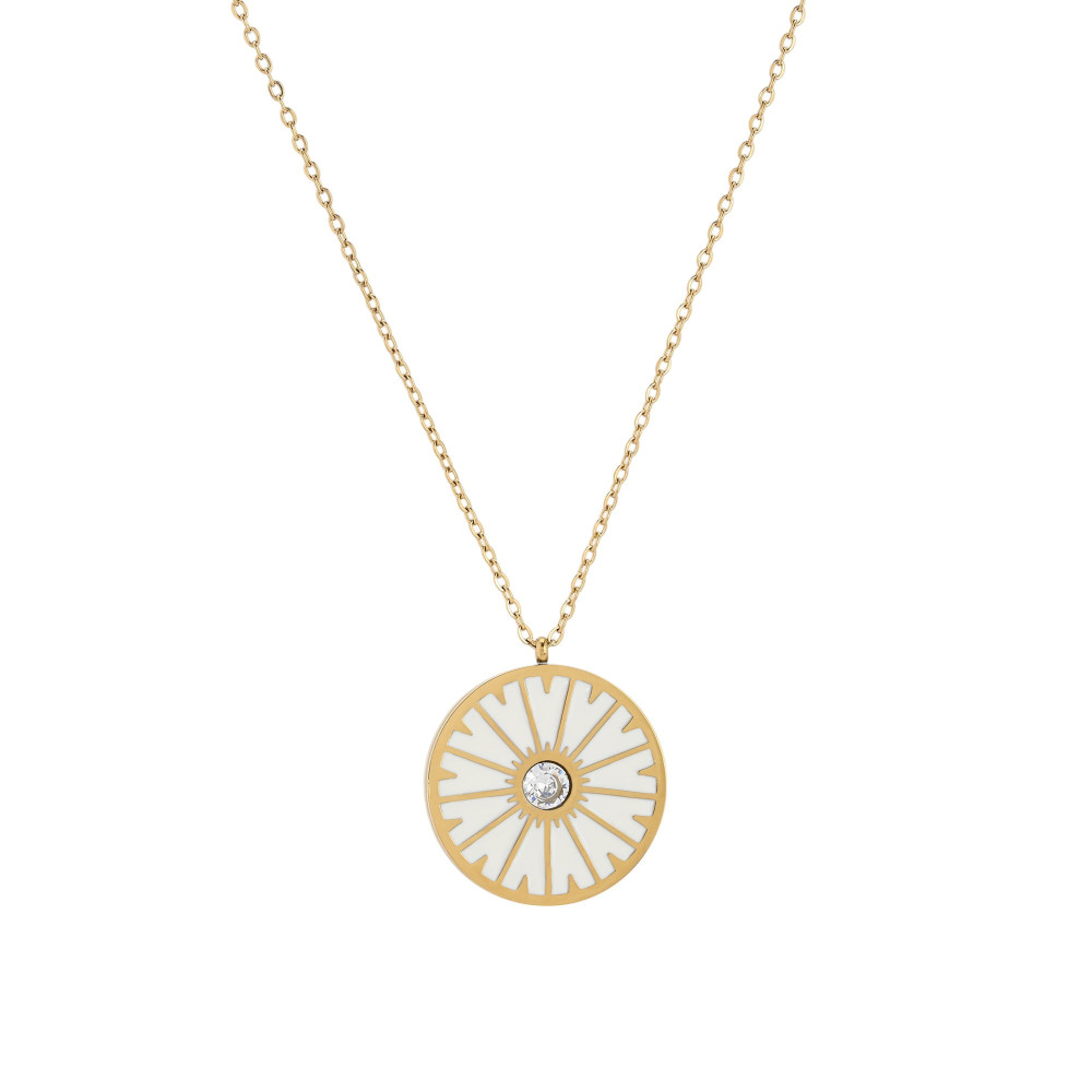 Collar en acero rueda blanco GB