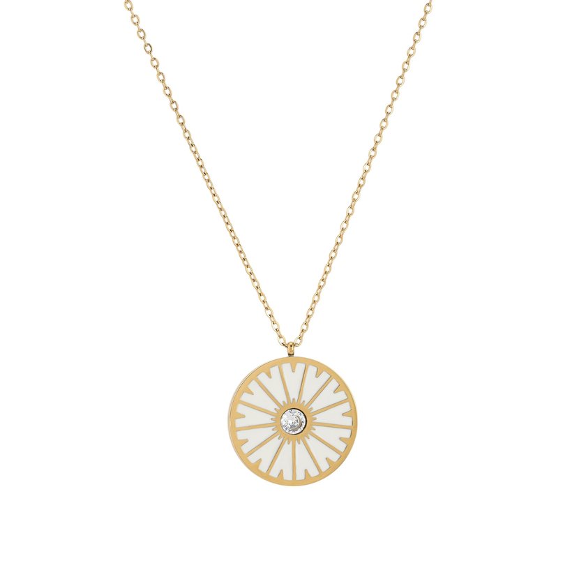 Collar en acero rueda blanco GB