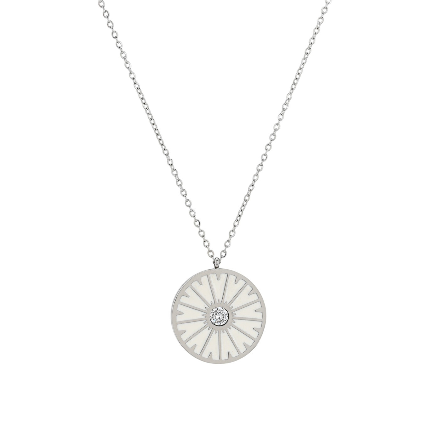 Collar en acero rueda blanco GB