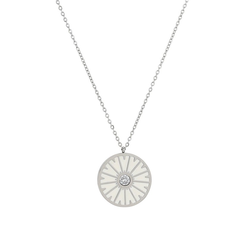 Collar en acero rueda blanco GB