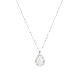 Collana in acciaio madreperla ovale GB