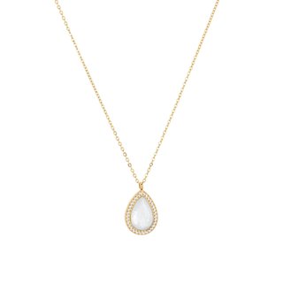Collar en acero nácar oval GB