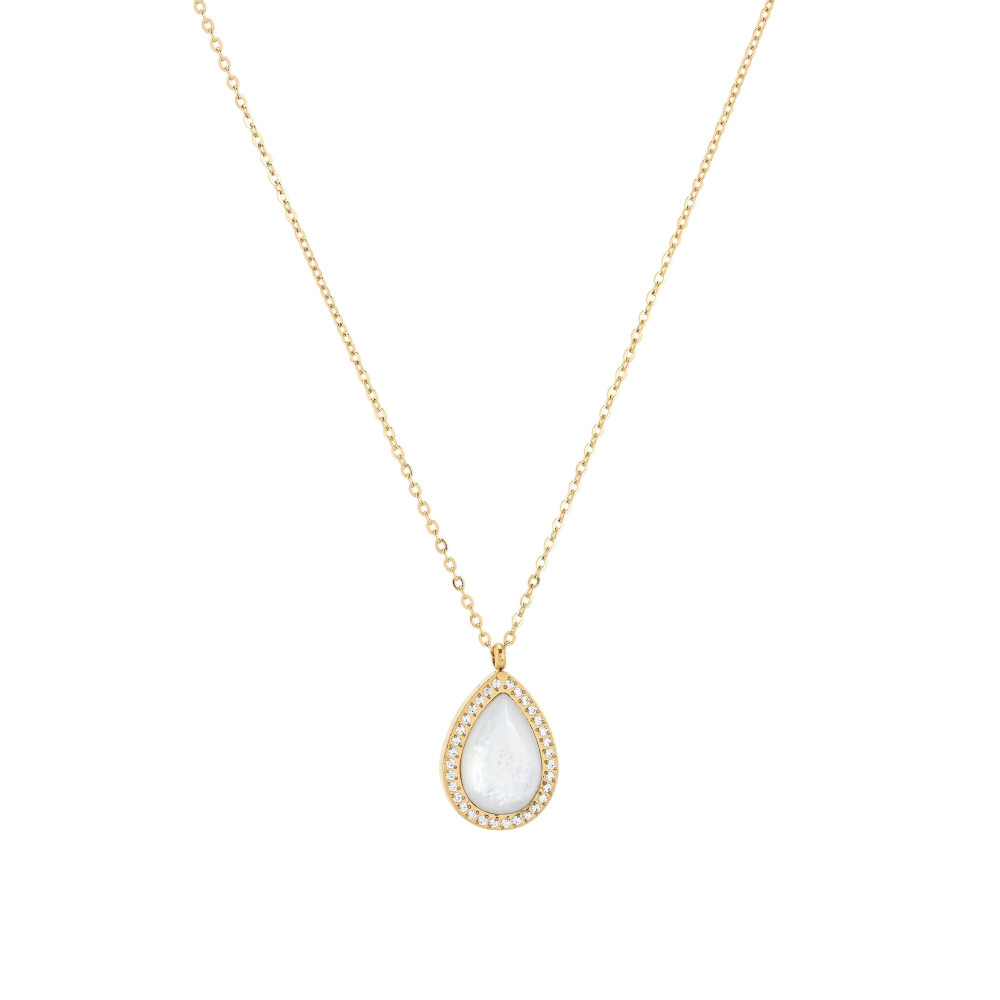 Steel necklace with oval GB
