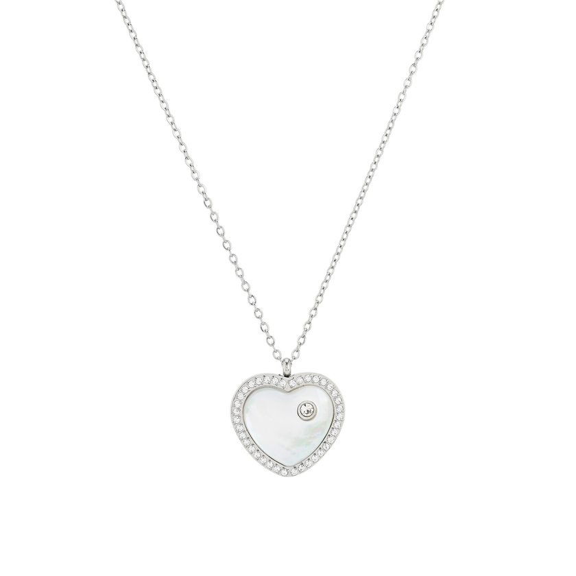 Collar en acero con nácar corazón GB