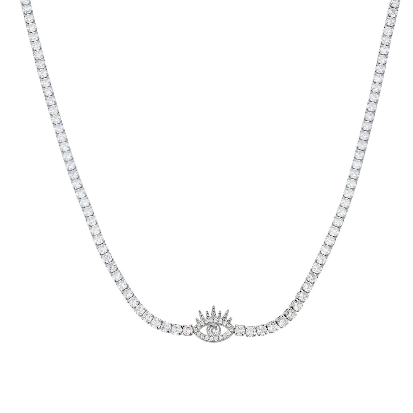 Collana rivière in acciaio occhio GB