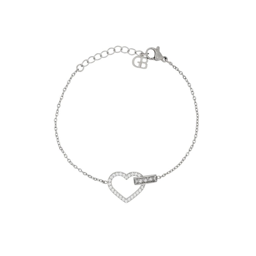 Delicate bracelet with heart and zirconias