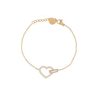 Delicate bracelet with heart and zirconias