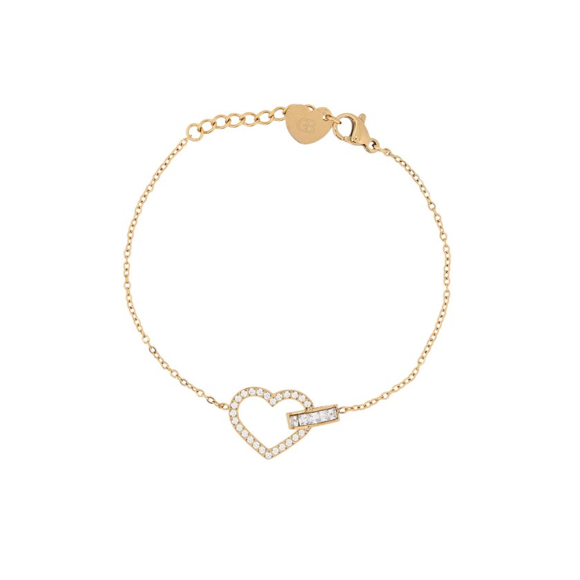 Delicate bracelet with heart and zirconias