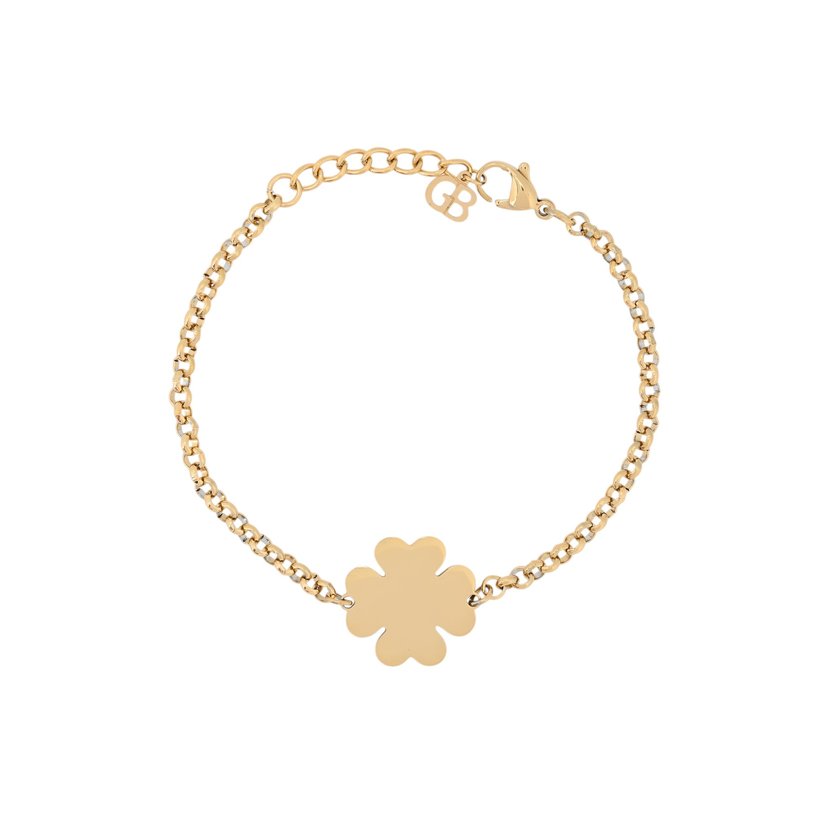 Bracelet in steel clover GB