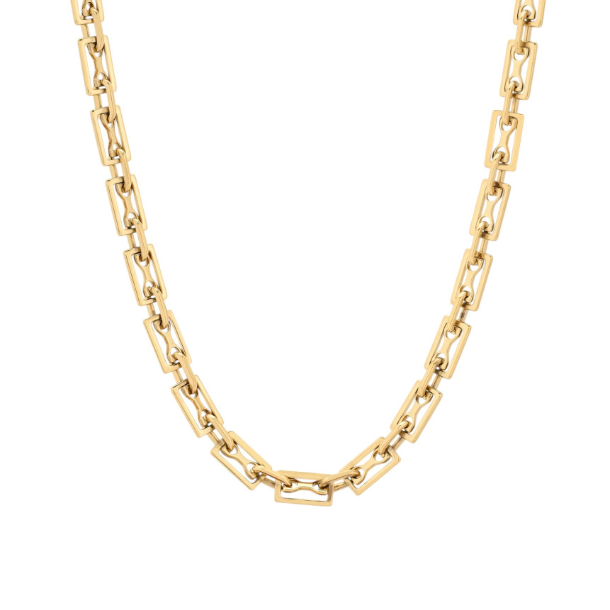 Steel necklace rectangles GB