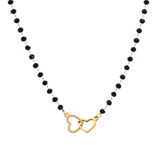 Collier de acier cœur entrelacé GB