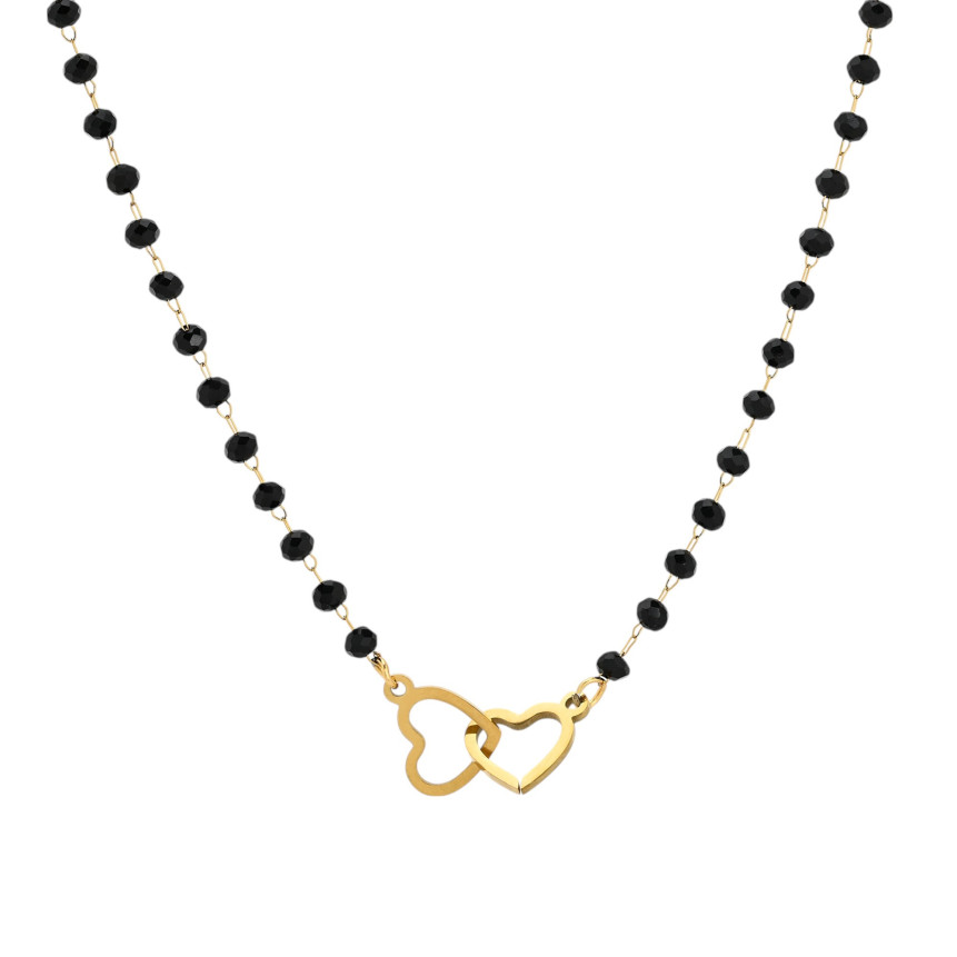 Collar de acero corazón entrelazado GB
