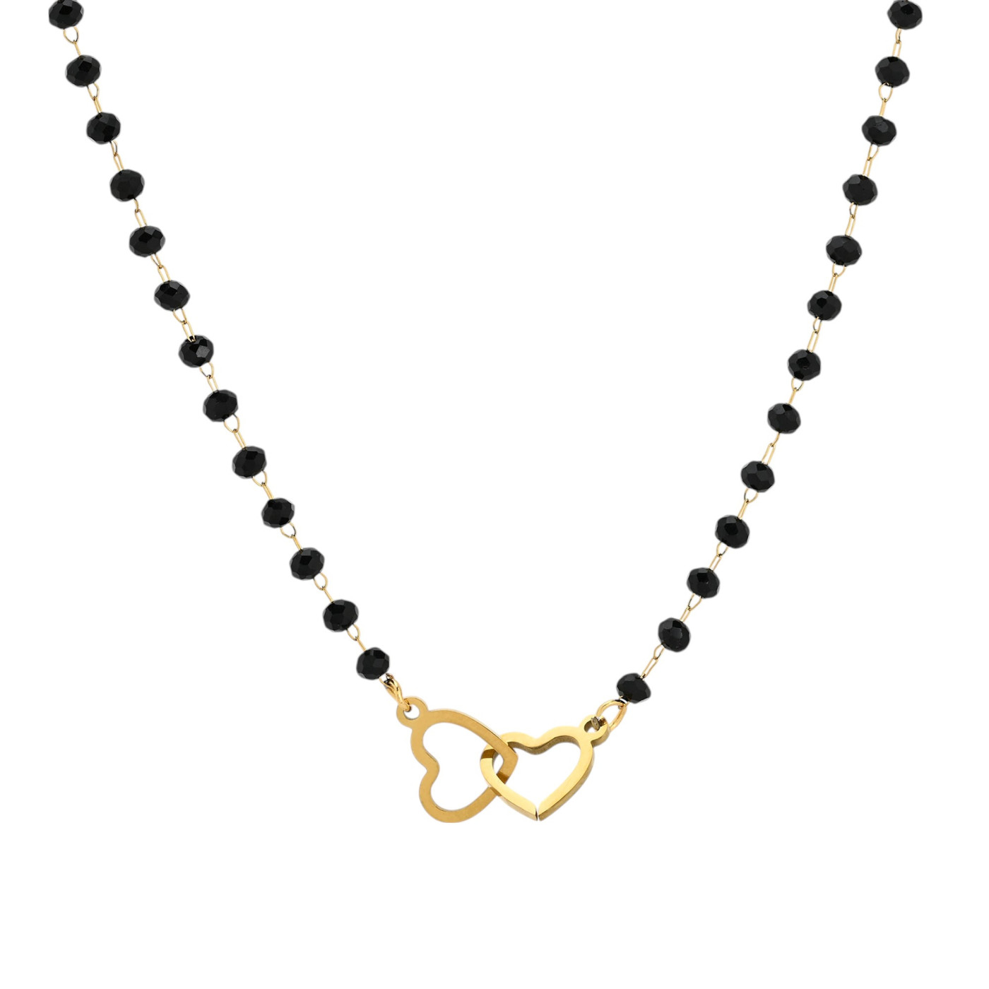 Collar de acero corazón entrelazado GB