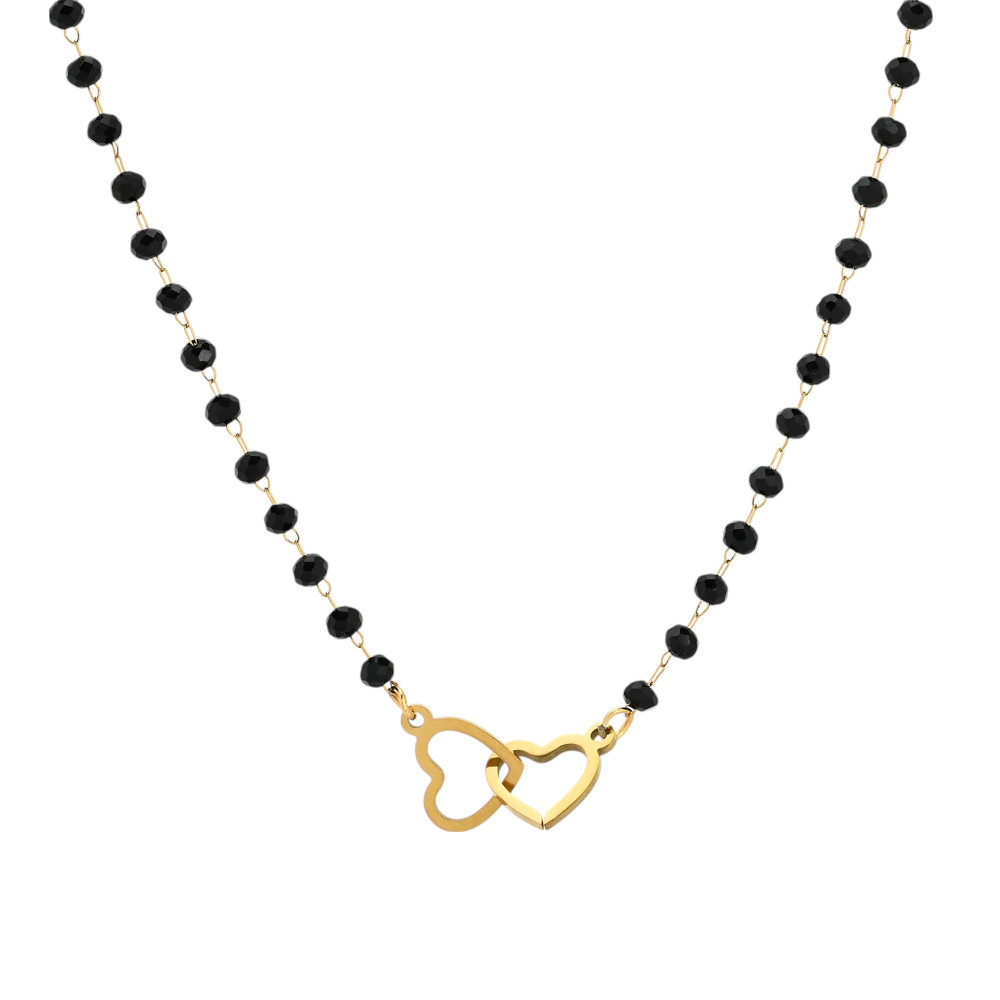 Collana acciaio cuore interlacciato GB
