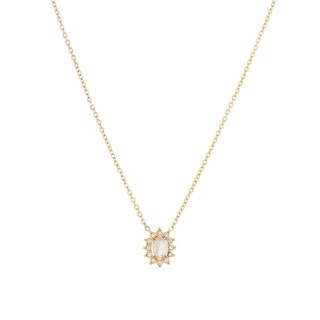 Collar en acero piedra transparente sol GB