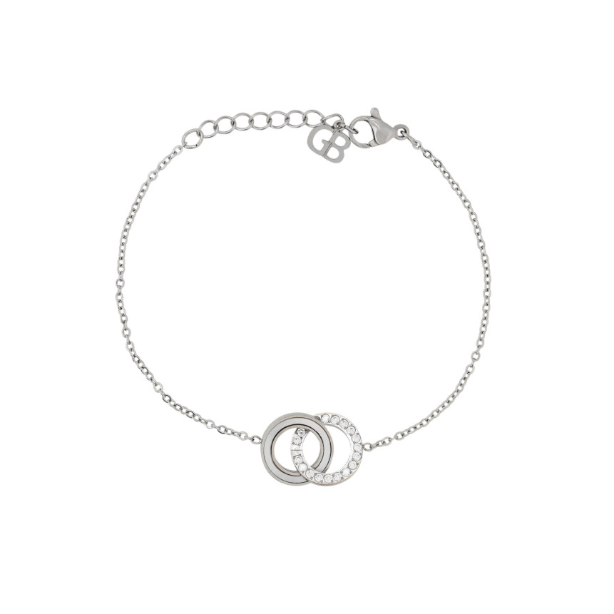 Pulseira em aço círculo entrelaçados GB