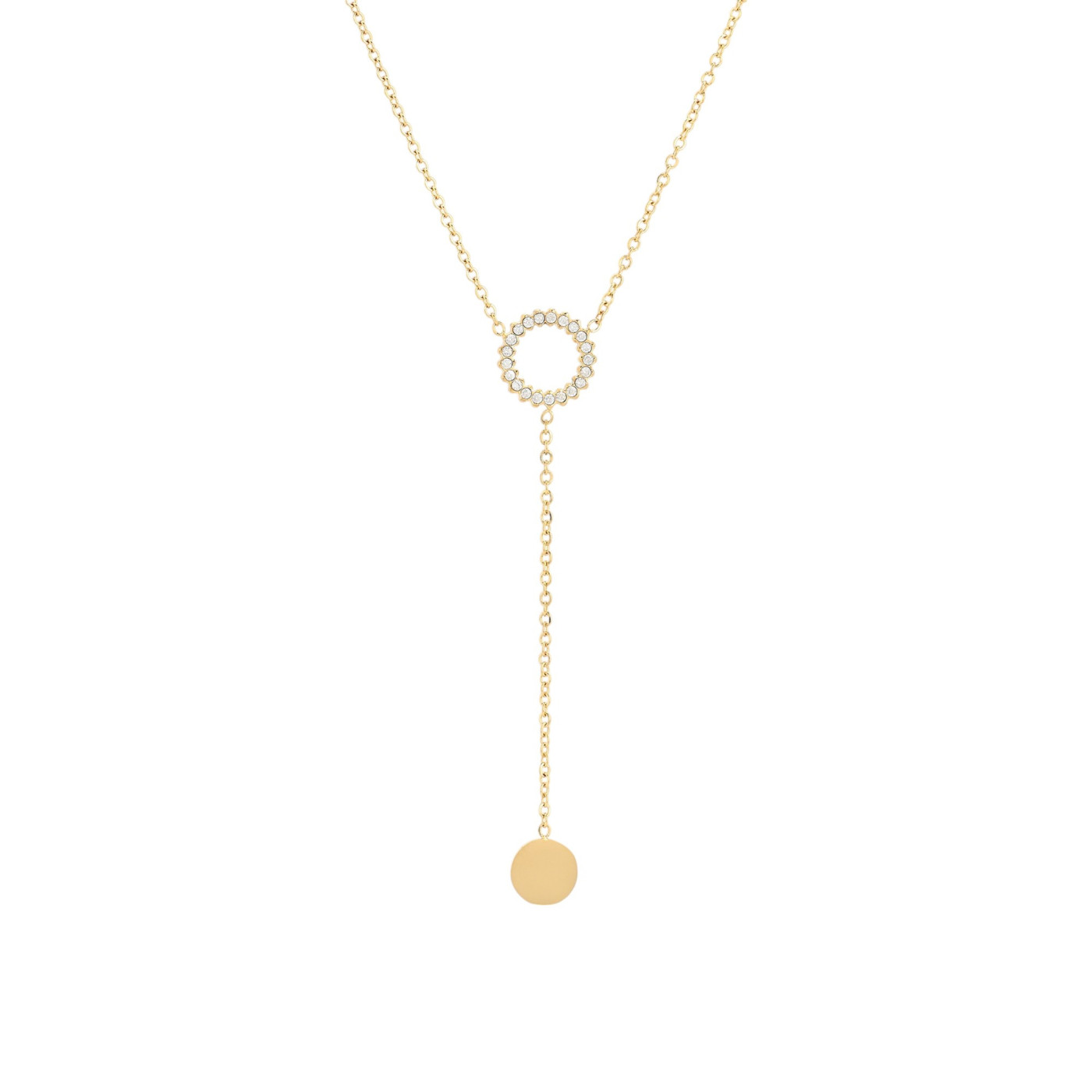 Steel necklace pending with circle GB