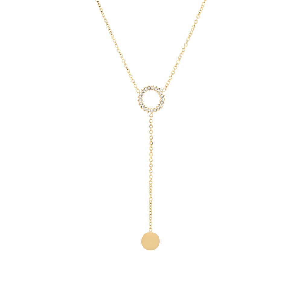 Steel necklace pending with circle GB