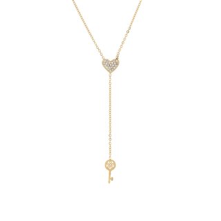 Collar en acero corazón y llave GB