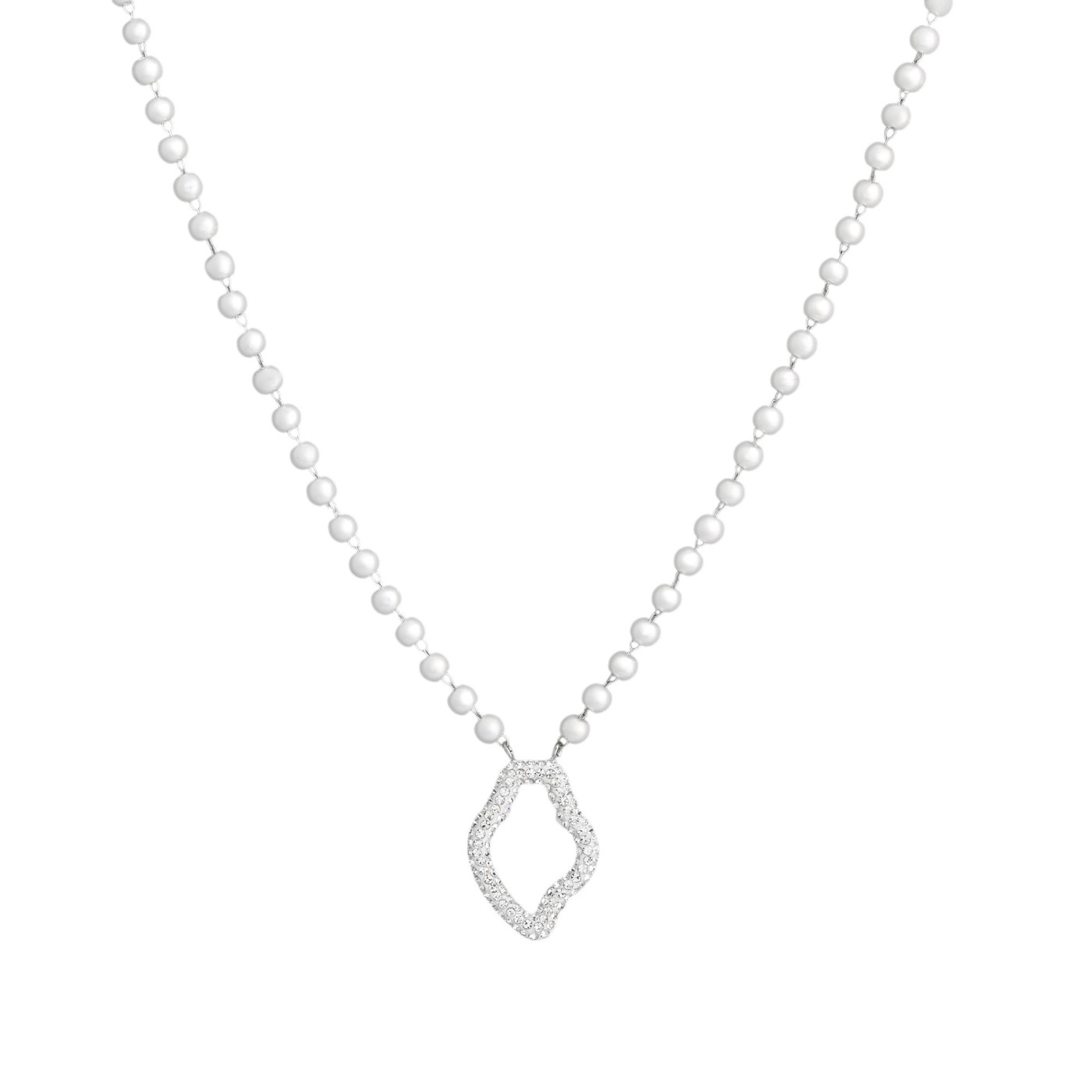 Steel necklace pearls and coração de viana GB