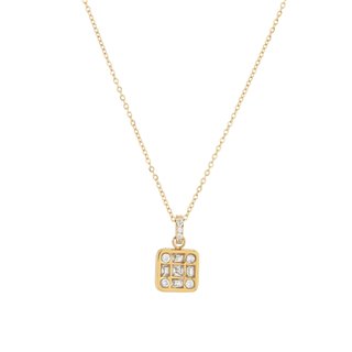 Collier en acier carré géométrique GB