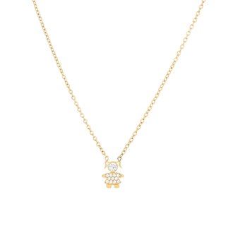 Steel necklace zirconies girl GB