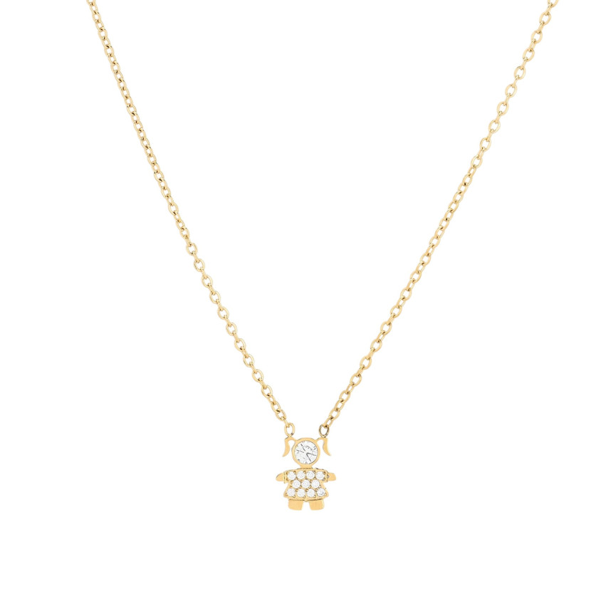 Steel necklace zirconies girl GB