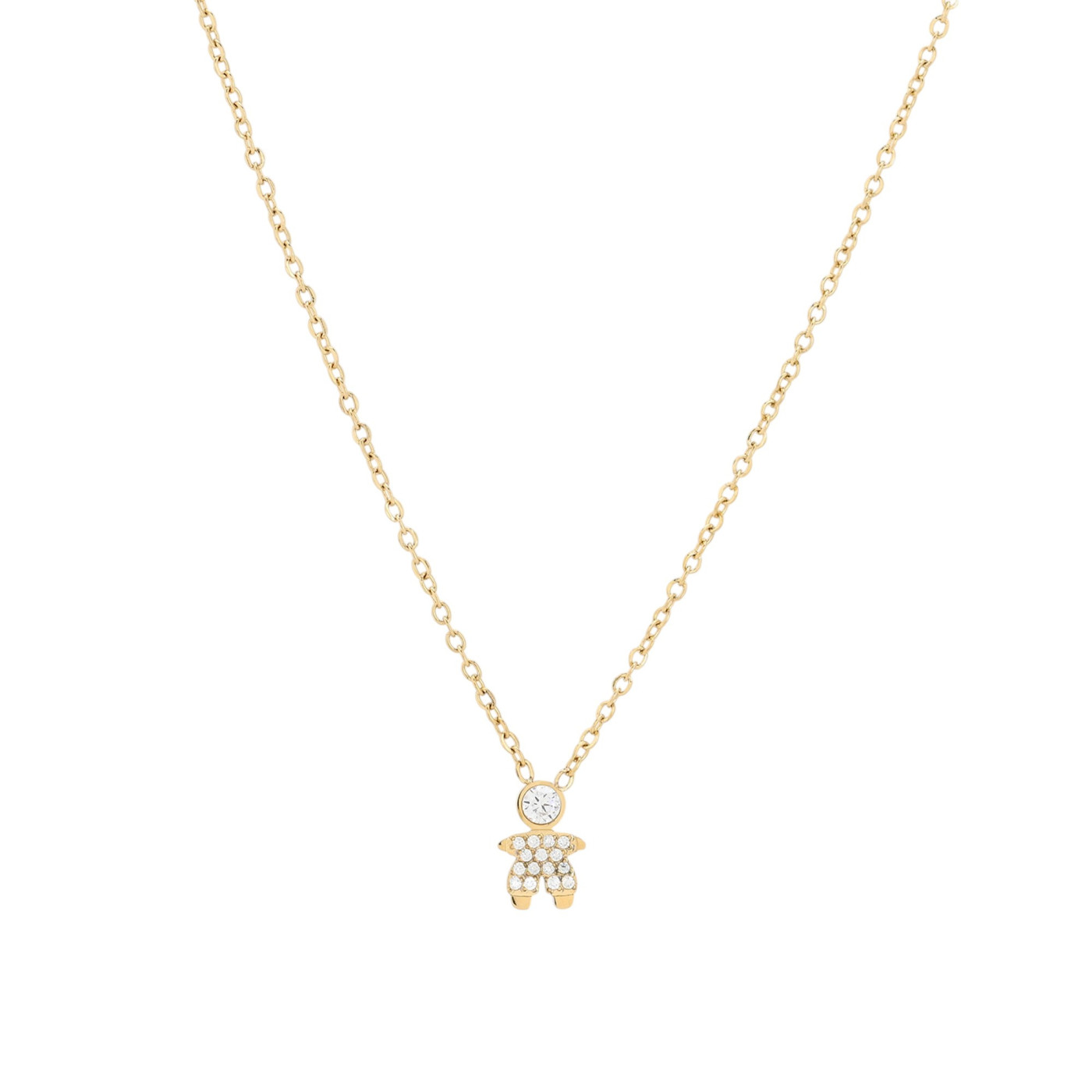 Steel necklace zirconies boy GB