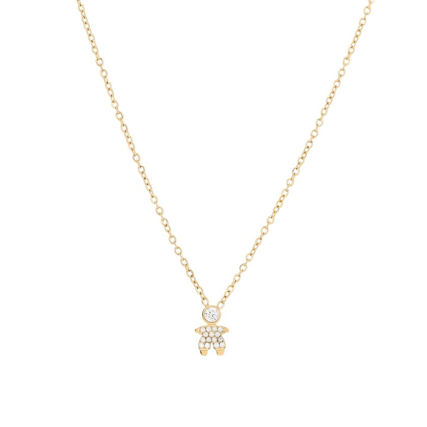 Collier acier et zircones garçon GB