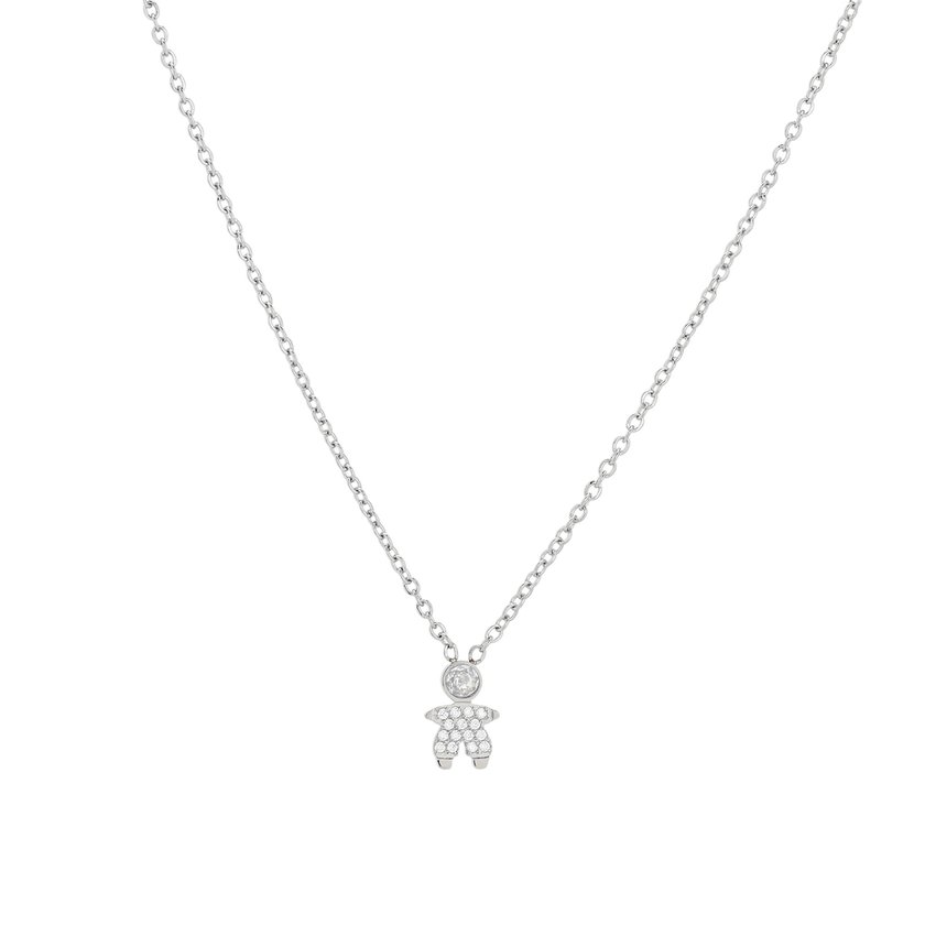 Collier acier et zircones garçon GB