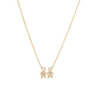 Collana acciaio e zirconità due ragazzi GB