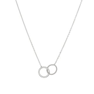 Collar acero y circonitas círculos entrelazado GB