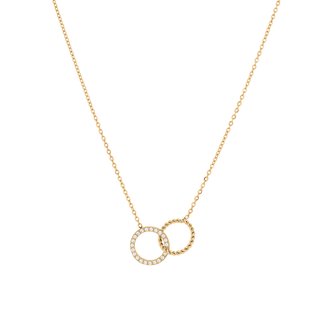 Collar acero y circonitas círculos entrelazado GB