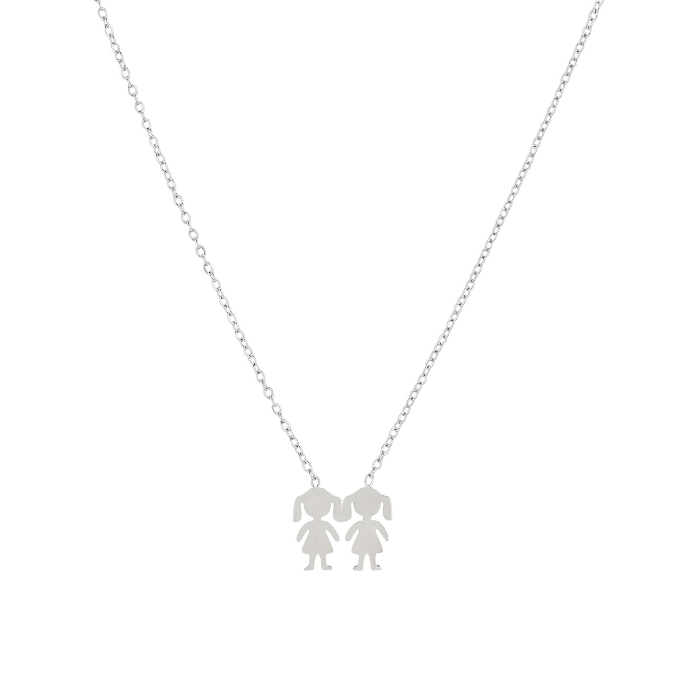 Steel necklace two girls GB