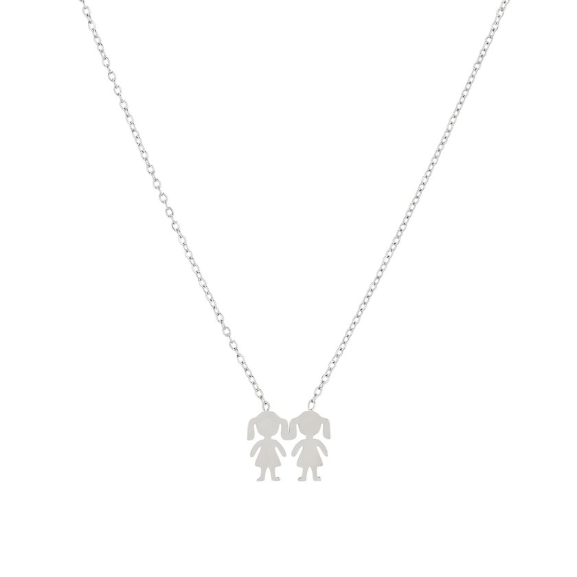 Steel necklace two girls GB