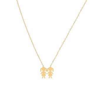 Steel necklace two girls GB